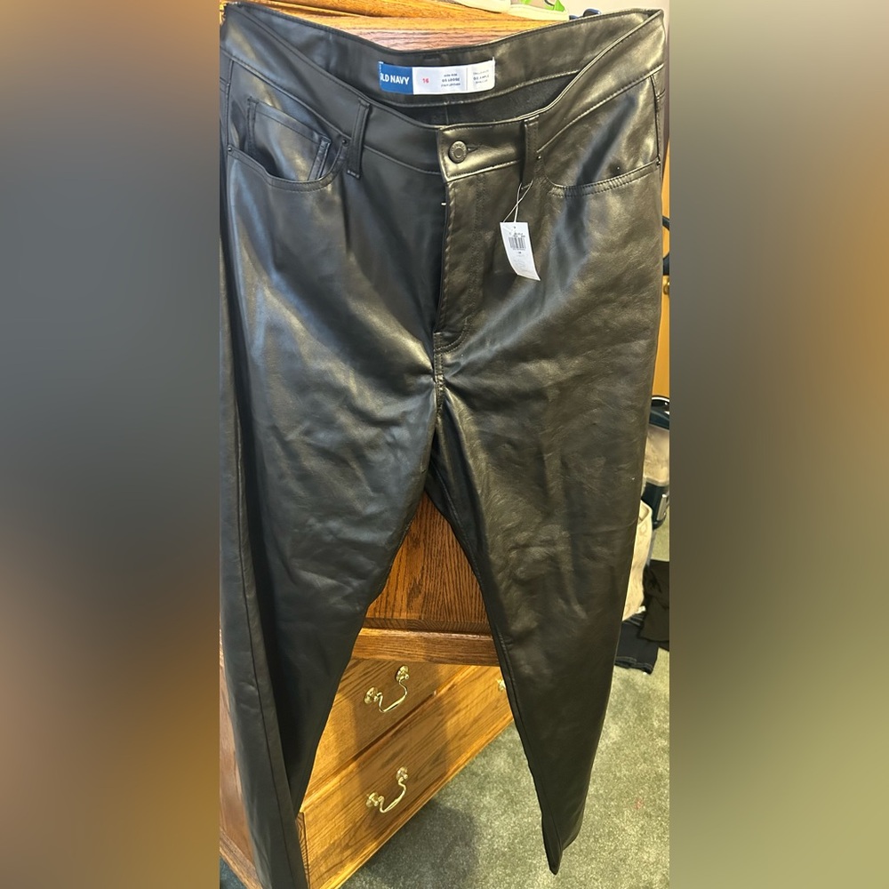 Old Navy Black Faux Leather Pants